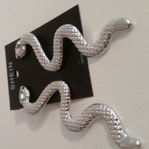 SHEIN Silver Snake Earrings NWT